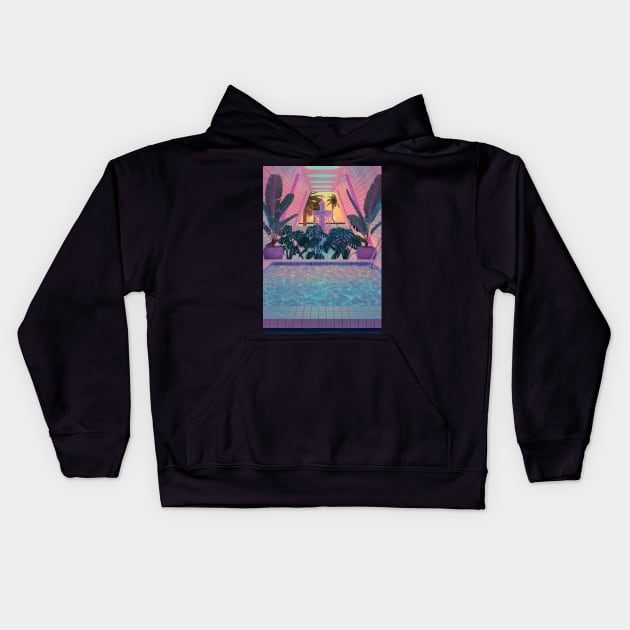 Vaporwave Giclée Kids Hoodie by 1cosmozach